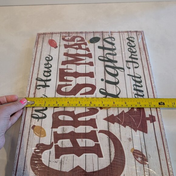 New Sealed We Have Christmas Lights and Trees Wooden Sign - Picture 3 of 4